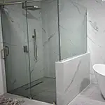 Frameless Glass Shower with Sliding Door